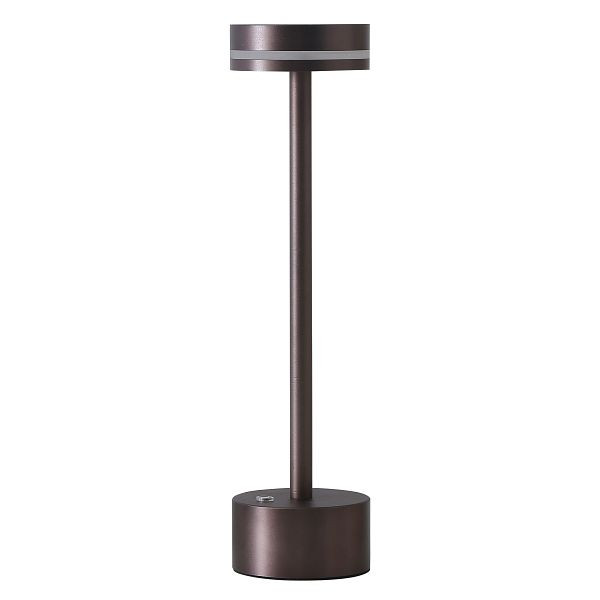 Stalgast LED-Tischleuchte kabellos mit Touch-Bedienung, dimmbar, braun, Höhe 320 mm, TT6202320