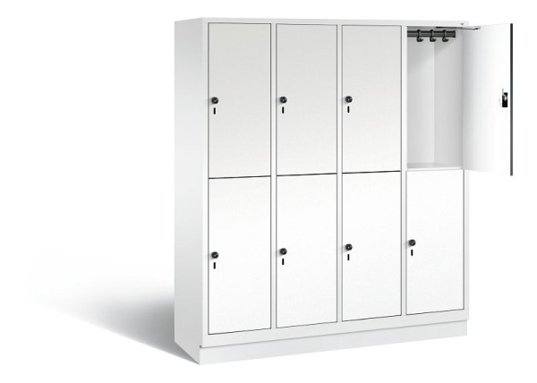 C+P Spind doppelstöckig Evolo, H1800xB1590xT500mm, Farbe: Verkehrsweiß / Dekor Weiß, 48320-42 S10416