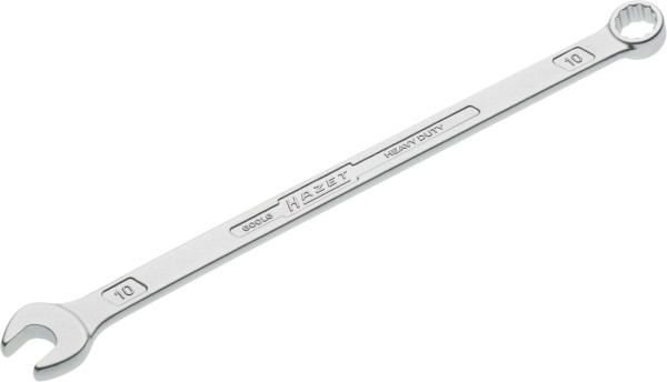 Hazet Ring-Maulschlüssel, extra lang, schlanke Bauform, Außen-Doppel-Sechskant-Tractionsprofil, 10 mm, 600LG-10