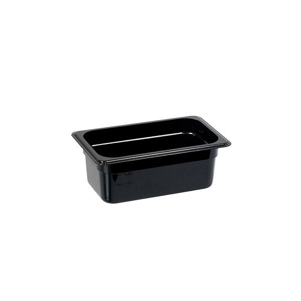 Stalgast Gastronormbehälter, Polycarbonat, schwarz, GN 1/4 (100 mm), GN1214100