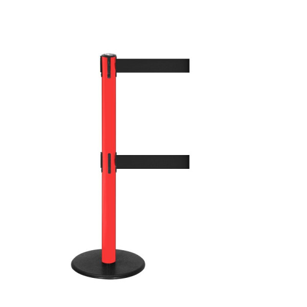 Stein HGS Personenleitsystem -P-Line Duo-, rot, schwarz, mit Sicherheitsverschluss (selbstlösend), Gurtlänge: 2 x 4 m, 14152-0403