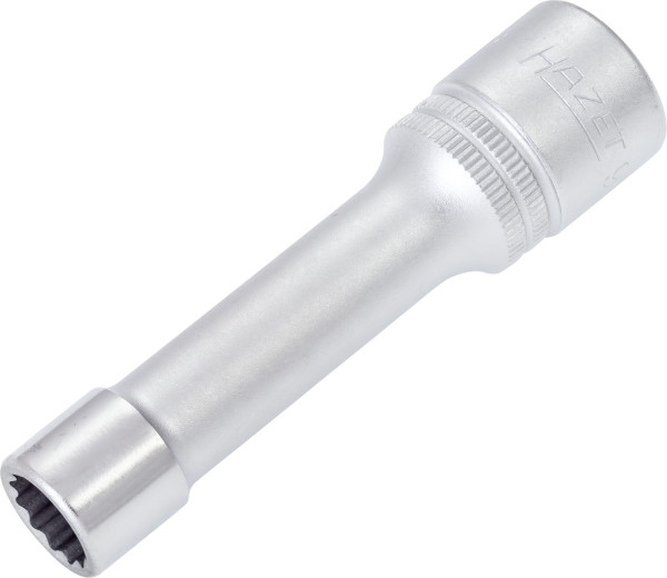Hazet Steckschlüsseleinsatz, Doppelsechskant, Vierkant hohl 12,5 mm (1/2 Zoll), 11 mm, Lange Ausführung Mit Rändelung, 900TZ-11