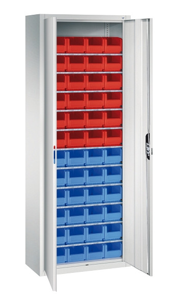 C+P Magazinschrank Serie 13, H1980xB700xT300mm, 7035/7035, Einlegeböden 11, 133113-21 S10126