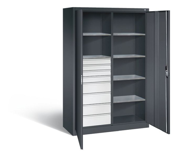 C+P Werkzeugschrank Acurado, H1950xB1200xT500mm, Farbe: Schwarzgrau, Muldengriff, 8931-305 S10248