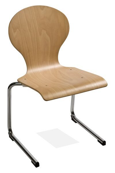 Kaiser-Sitzmöbel Stapelstuhl Freischwinger KS28FG-N2, Form: N2, mit Filzgleiter für Holz-Böden, VE: 6 Stück, KS28FG-N2