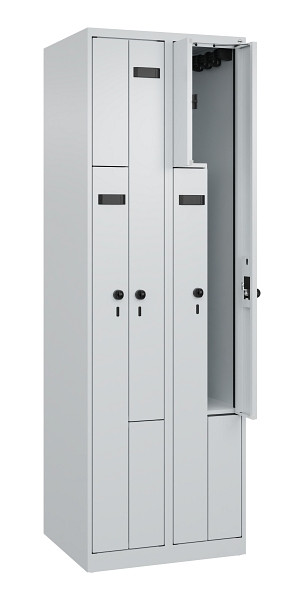 C+P Z-Spind Evolo PLUS, 4 Fächer, 1850x600x500mm, 7035/7035, Drehriegel, 049003-204 S10011