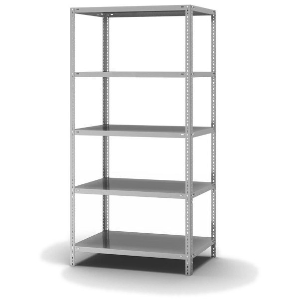hofe Edelstahl-Grundregal, 2000 x 1000 x 600 mm, 5 Fachböden, 200 kg Fachlast, 1000 kg Feldlast, Schraubsystem, WEG20610M