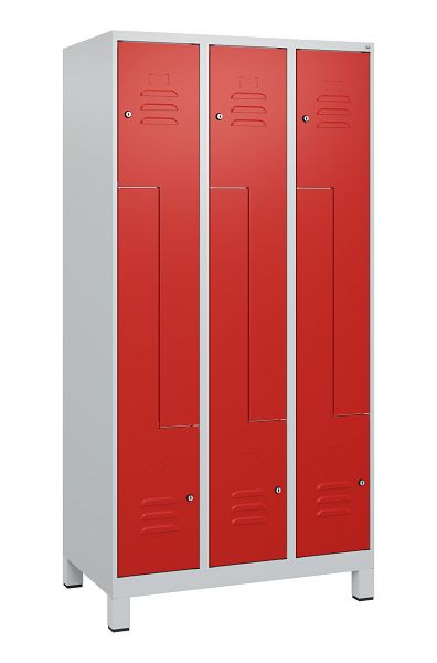 C+P Z-Spind Classic PLUS, Füße, 6 Abteile, 1800x900x500mm, 7035/3020, Zylinderschlösser, 0800137-306 S10017