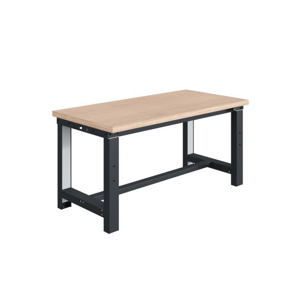 SOFAME SI Werkbank, elektrisch höhenverstellbar, B 1800 x T 750 x H 724 bis 1224 mm, Multiplex-Arbeitsplatte 24 mm, Anthrazitgrau RAL 7016, W010010817GA