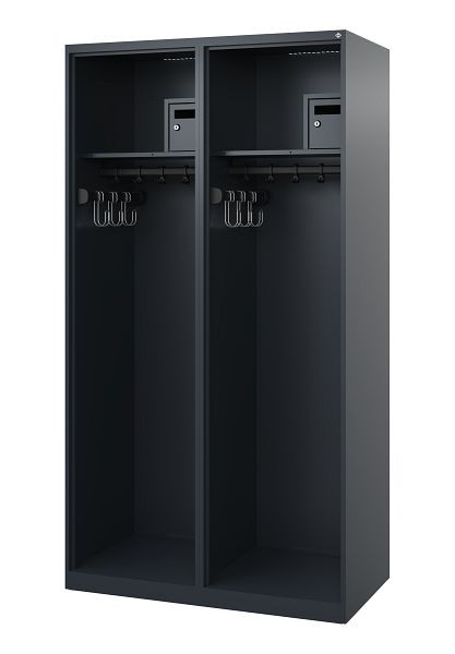 C+P Feuerwehrspind Evolo, Modell FLEXO, 2 Abteile, H1850B1000T500 mm, Anthrazit, 0493015-23 S10001