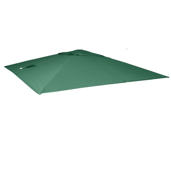 Mendler Ersatz-Bezug für Luxus-Ampelschirm HWC-A96, Sonnenschirmbezug Ersatzbezug, 3x3m (Ø4,24m) Polyester 2,7kg, dunkelgrün, 153438