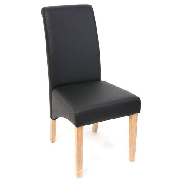 Mendler 2er-Set Esszimmerstuhl Küchenstuhl Stuhl M37, Kunstleder matt, schwarz, helle Füße, 22307