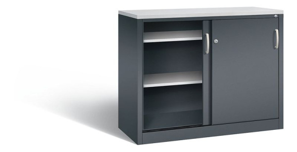 C+P Sideboard mit Schiebetüren Acurado, H1000xB1200xT500mm, Farbe: Anthrazitgrau, Bügelgriff, 2056-00 S10125