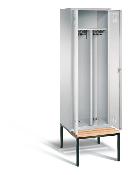 C+P Schwarz-Weiss-Spind Evolo, H2090xB610xT815mm, Farbe: Lichtgrau, 48052-20 S10015