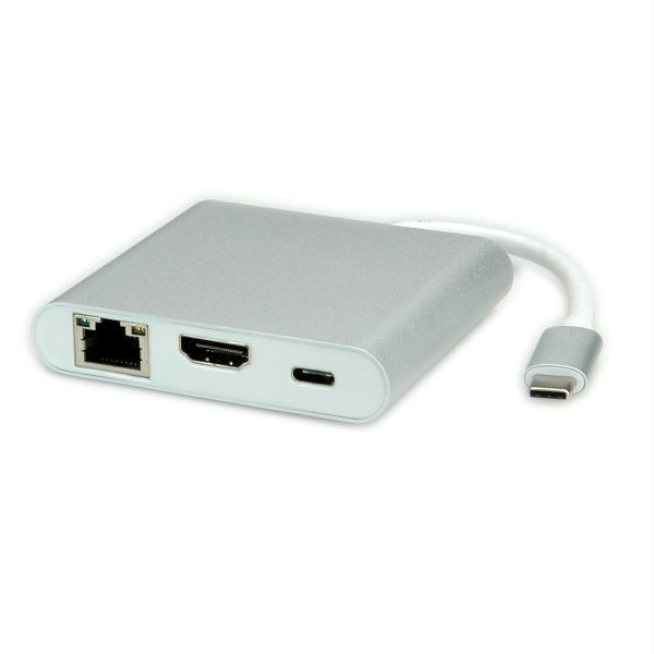 ROLINE Dockingstation USB Typ C zu HDMI 4K, USB 3.2 Gen 1, Gigabit Ethernet, 12.02.1020