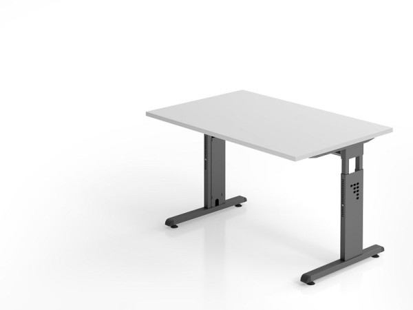 Hammerbacher Schreibtisch OS12, 120 x 80 cm, Platte: Grau, 25 mm dick, 2 mm ABS-Kante, Rechteckform, VOS12/5/G