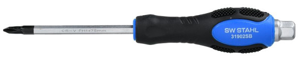 SW-Stahl Schraubendreher, schlagfest, Kreuz, PH1 x 75 mm, 31902SB