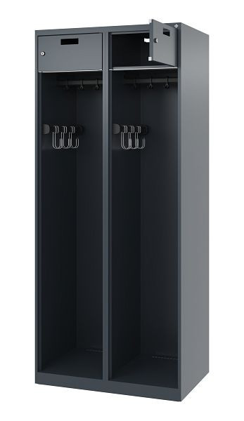 C+P Feuerwehrspind Evolo, Modell PRAKTUS, 2 Abteile, H1850xB800xT500 mm, Anthrazit, 0492015-22 S10002