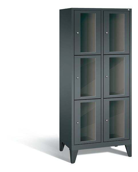 C+P Schließfachschrank Classic, 6 Fächer, H1850xB810xT500 mm, Anthrazit, 8010A223 S10026