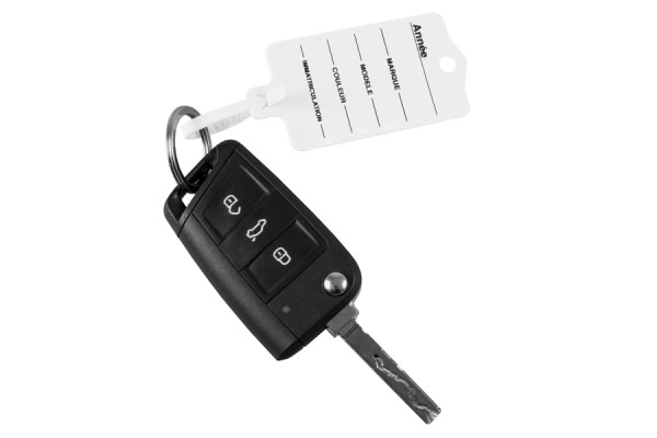 Eichner Schlüsselanhänger Profi 2 weiß "französisch", mit Lasche und Rasterverschlusstechnik mit 2 Markern, VE: 1 Pack à 200 Stück, 9219-00401-070