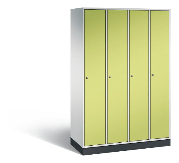 C+P Spind Intro, 4 Abteile, H1950xB1220xT490 mm, Lichtgrau/Viridingrün, 8170-401 S10035