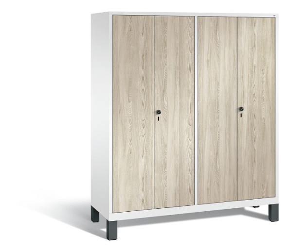 C+P Spind Evolo, 4 Abteile, H1850xB1590xT500 mm, Weiß/HPL Esche, 48012-42 S10051