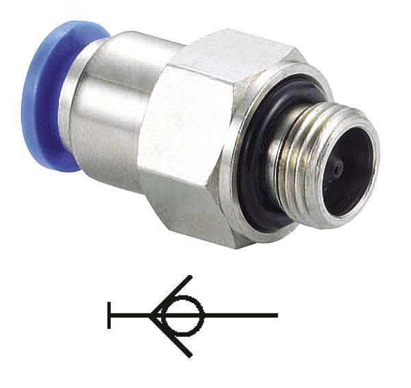 timmer B-SGE-10-1/4-MSv-KU, Selbstsperrende Gerade Einschraubverschraubung zylindrisch mit Stopp-Funktion, Gewinde: 1/4", VE: 10 Stück, 03170255