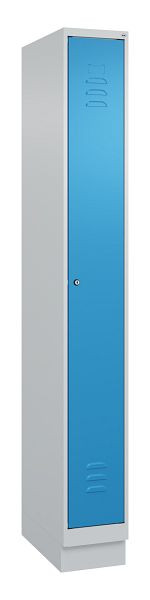 C+P Umkleidespind Classic PLUS, Sockel, 1950x250x500mm, 7035/5012, Zylinderschloss, 080020-19 S10019