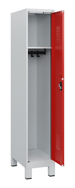 C+P Spind Evolo PLUS, Füße, 1 Abteil, 1630x300x500mm, 7035/3020, Zylinderschloss, 0490105-10 S10028