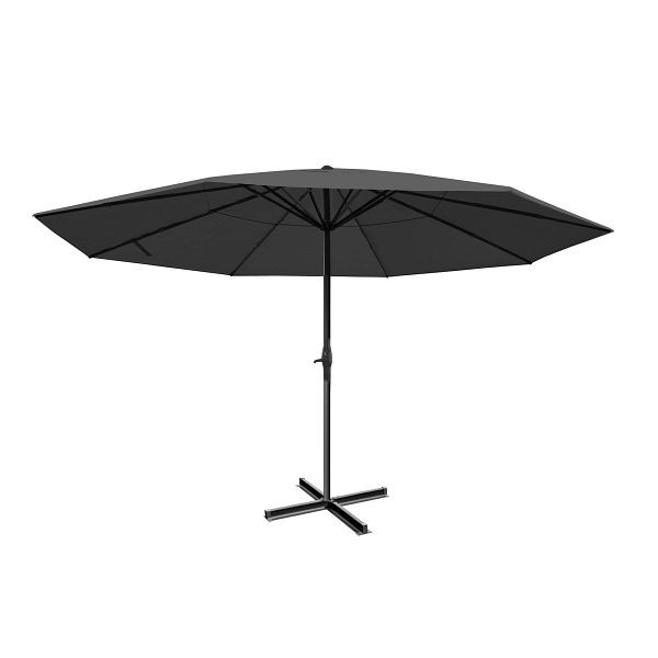 Mendler Sonnenschirm Meran Pro, Gastronomie Marktschirm ohne Volant Ø 5m Polyester/Alu 28kg, anthrazit ohne Ständer, 65185