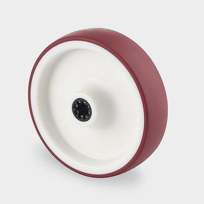 TENTE-ROLLEN Rad, Rad-Ø 100 mm, Tragfähigkeit 150 kg, D 40 Shore, UAR100x32-12 HL44,4 red