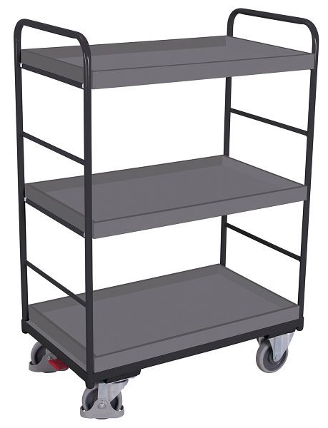 VARIOfit Etagenwagen hoch, Ladefläche: 965 x 555 mm, RAL 7016 anthrazitgrau, LadehöheLadehöhen: 525 / 1.070 mm, sw-600.213/AG