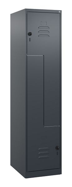 C+P Z-Spind Classic PLUS, 2 Abteile, 1700x400x500mm, 7016/7016, Drehriegel, 0800037-122 S10027