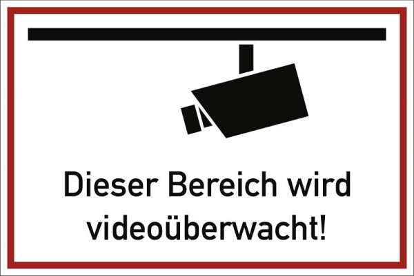 Moedel Dieser Bereich wird videoüberwacht, Aluminium, 300x200 mm, 60012