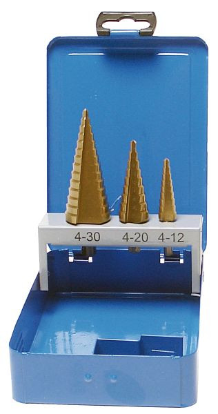 SW-Stahl Stufenbohrersatz, HSS-G TiN, 3-teilig, 82415L, 4033592043113
