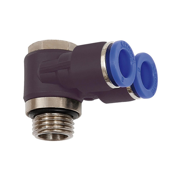 Riegler Y-Winkelsteckverschraubung »Blaue Serie«, drehbar, G 3/8 außen Ø12mm, 135655