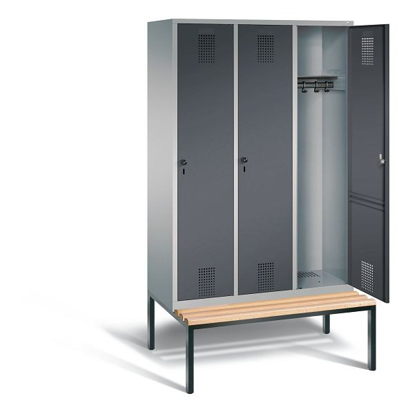 C+P Garderobenschrank Evolo, H2090xB1200xT815mm, Farbe: Weißaluminium / Anthrazitgrau, 48050-32 S10426