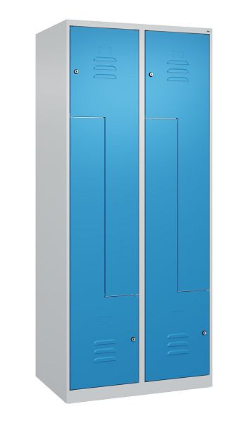 C+P Z-Spind Classic PLUS, 4 Abteile, 1850x800x500mm, 7035/5012, Zylinderschlösser, 080003-224 S10003