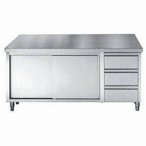 CombiSteel 700 Arbeitstisch Schiebetüren Schubladen 1800, Typ: 1/1 GN, 7452.0908