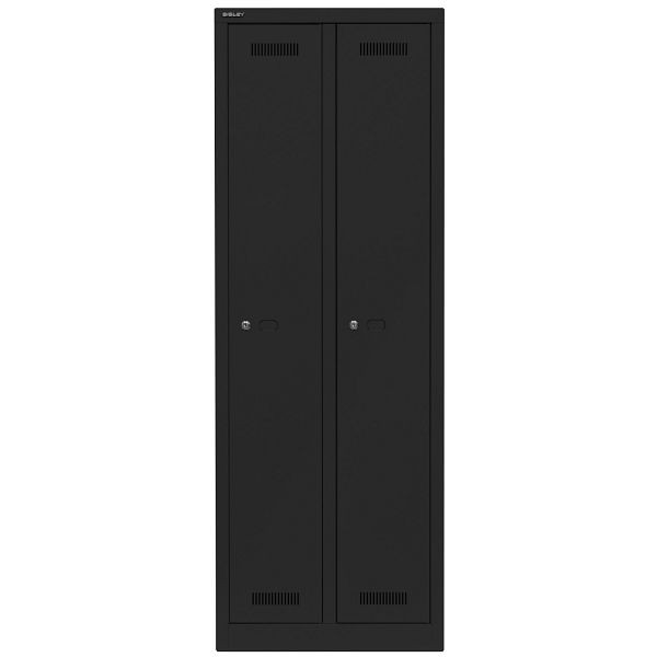 Bisley Garderobenschrank Monobloc™, 2 Abteile je 1 Fach, 633 schwarz, ML06D1633