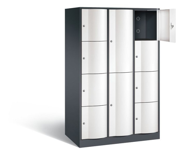 C+P XL-Kombi-Schließfachschrank Resisto, H1950xB1148xT640mm, Farbe: Schwarzgrau / Verkehrsweiß, 8070-3733 S10026