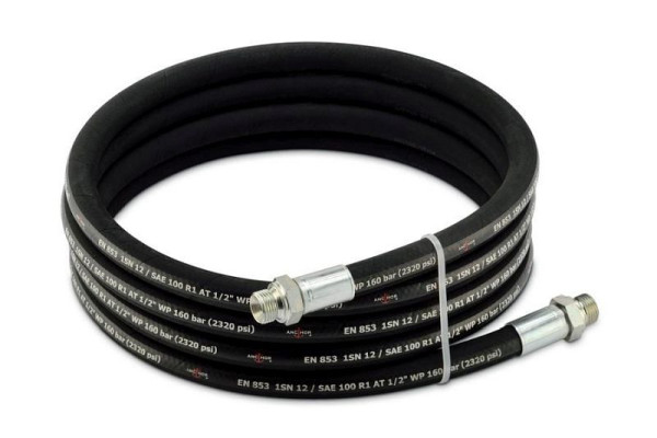 Cemo Druckschlauch 1/2" für Öl, 4 m, beidseitig 1/2" AG, 8608, 4052886252253