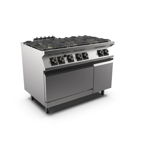 Mareno M1-700 Gasherd 6 Brenner und Gasbackofen GN 2/1, 120cm, PC712GFG, 171.110