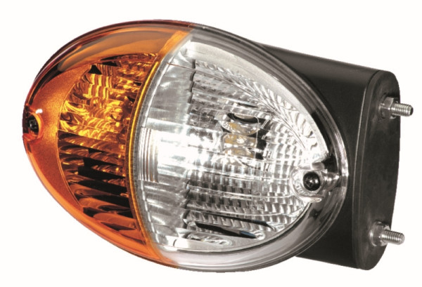 HELLA Blinkleuchte, Agroluna, Halogen, 12/24V, Anbau/geschraubt, Lichtscheibenfarbe: weiß/gelb, Stecker: Flachstecker, beidseitig, 2BE 343 130-401