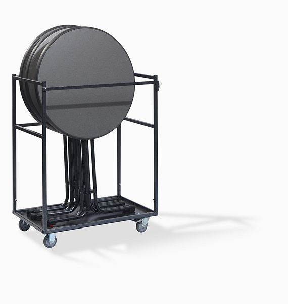 Feros Transportwagen Stehtisch klein, Hammerschlag, 95x63x120cm (BxTxH), T90110