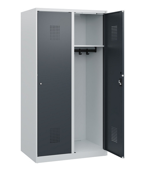 C+P Spind Evolo PLUS, 2 Abteile, 1530x800x500mm, 7035/7016, Zylinderschloss, 0490005-22 S10039