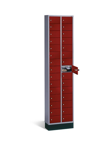 C+P Kleingefachschrank Intro, H1950xB460xT200mm, Farbe: Lichtgrau / Rubinrot, 80700-201 S10011