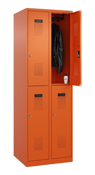C+P Doppelstöckiger Spind Evolo PLUS, 4 Fächer, 1850x600x500mm, 2004/2004, Zylinderschloss, 049300-20 S10050