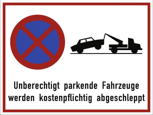 Moedel Unberechtigt parkende Fahrzeuge..., Aluminium, 400x300 mm, 56996