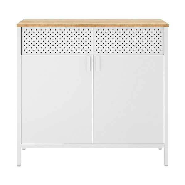 SONGMICS Lagerschrank, Weiß, 80x40x76 cm, LSC102W57